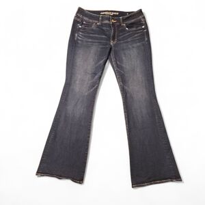 American Eagle Kick Bootcut Jeans Women's Size 12 Super Stretch Dark Wash Denim